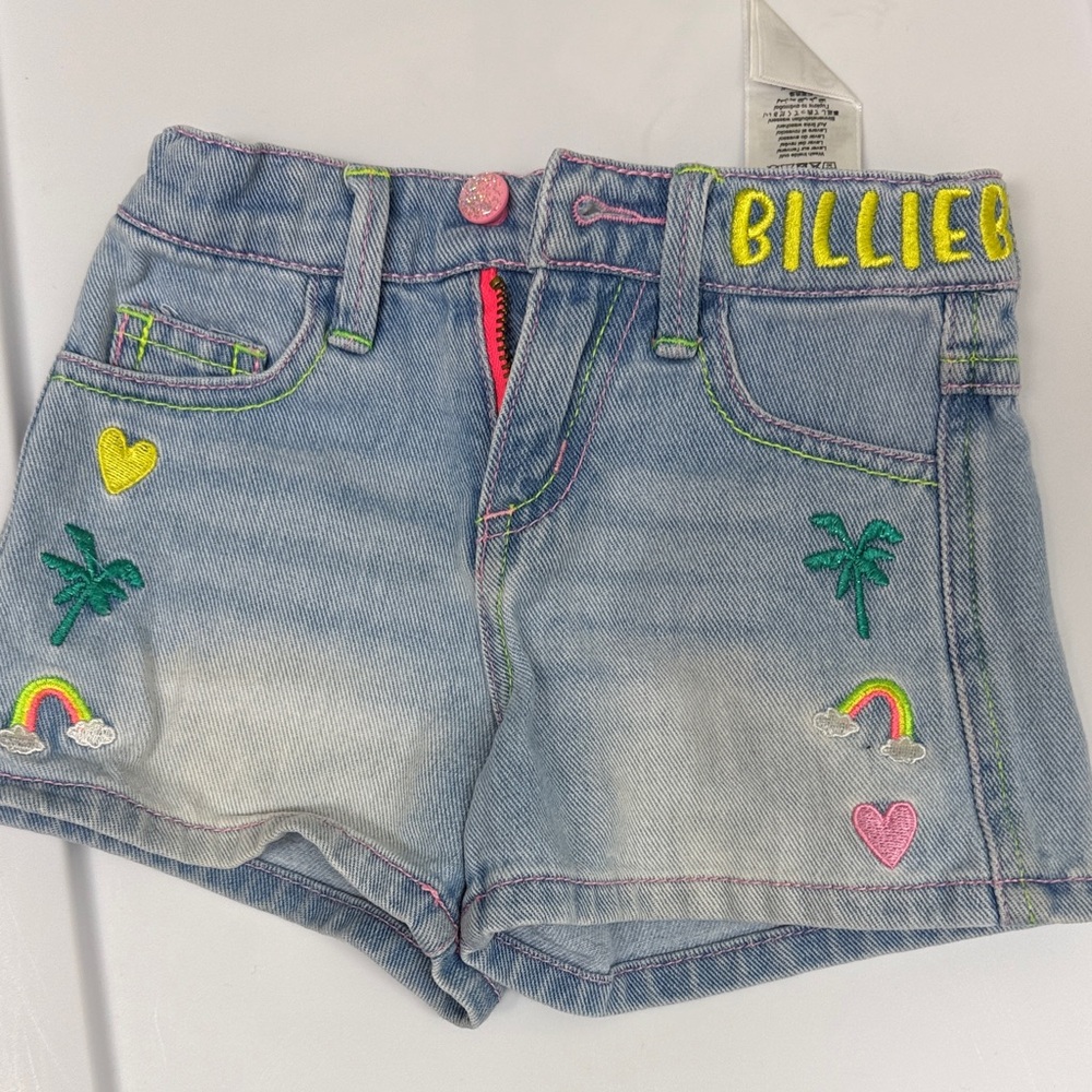 Billieblush Light Blue Embroidered Kids Shorts